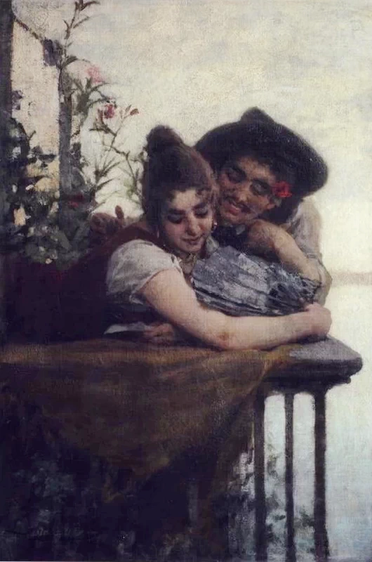 Idillio, da 'Temi d'amore nella pittura di Egisto Lencerotto' - pag